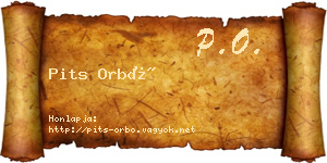 Pits Orbó névjegykártya